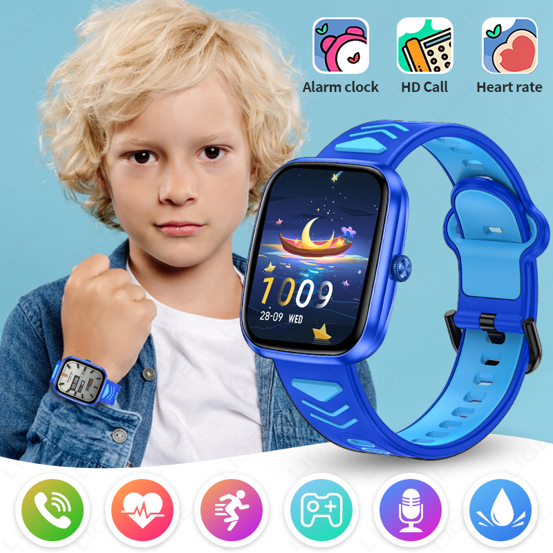 Smartwatch Watches For 12 Year Old Boy - LIGE 2025 キッズスマートウォッチ子 HD タッチスクリーンゲームスマートウォッチ音楽時計少年少女ギフト子供スマートウォッチ IOS