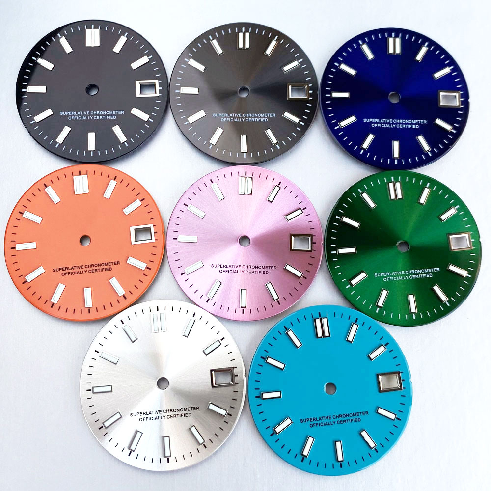 MOD滅菌済み29mm腕時計文字盤針セット夜光ブラックブルー - Luminous Dial Face のレビューと価格