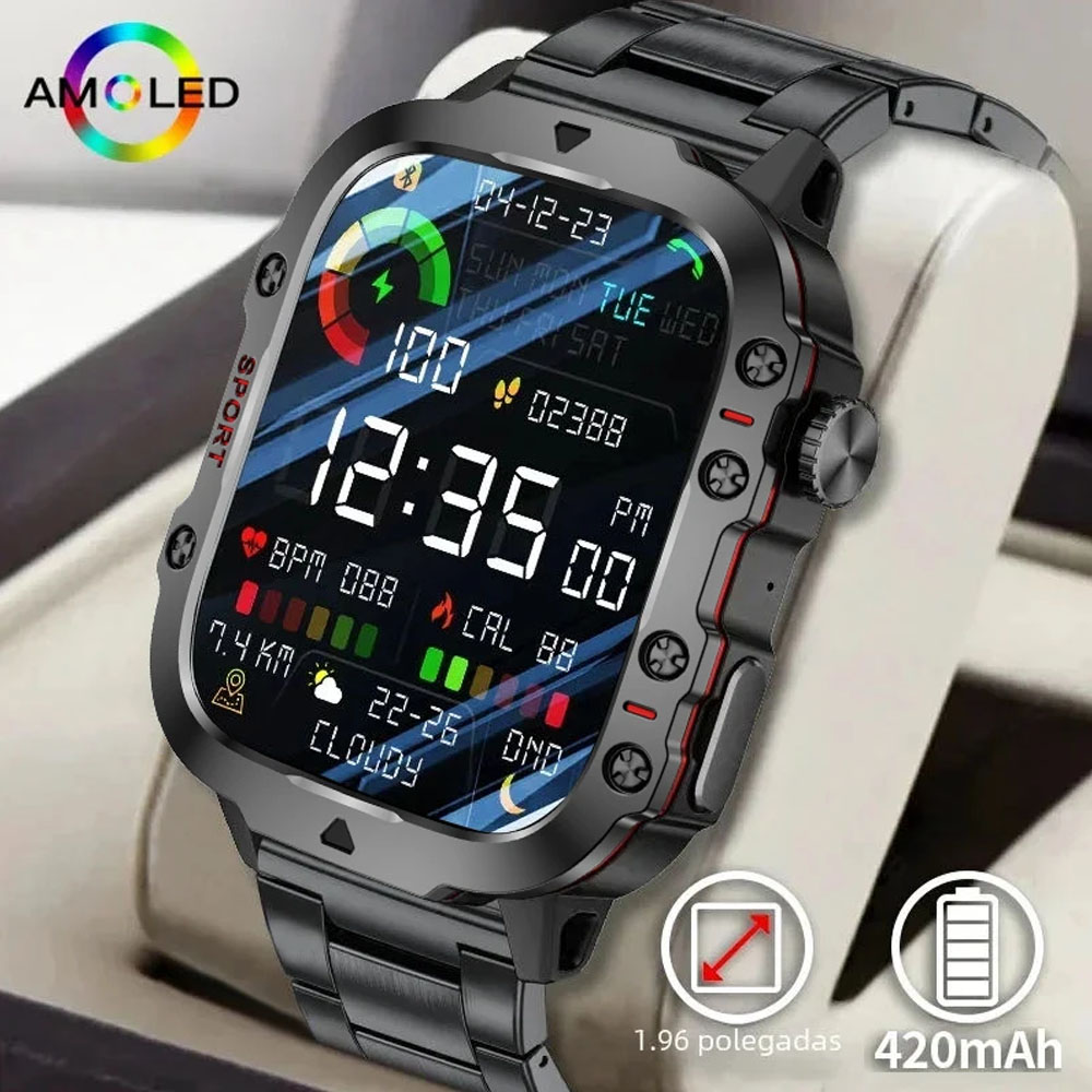 オリジナルの頑丈なメンズスマートウォッチ、ワイヤレス通話、フ - Smartwatch Rugged Watches For Men のレビューと価格