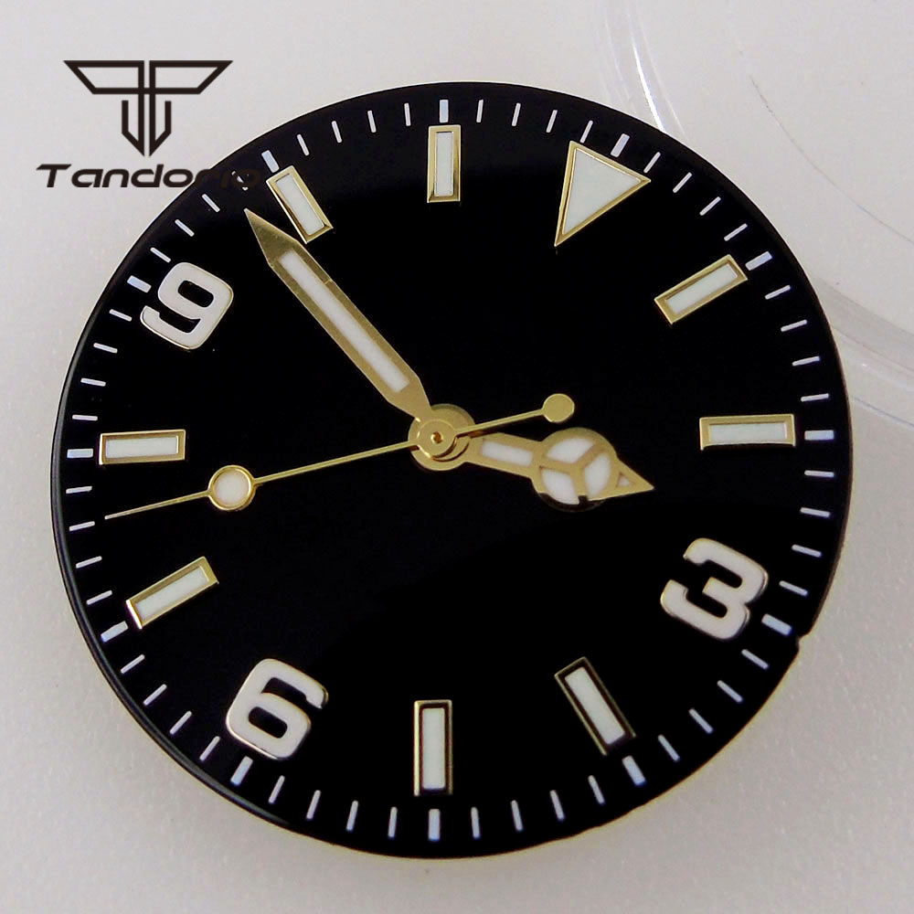 29mm ブラック/ブルー ウォッチダイアル フィット NH - Luminous Dial Face のレビューと価格