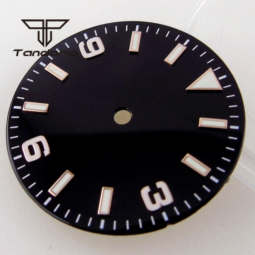 29mm ブラック/ブルー ウォッチダイアル フィット NH - Luminous Dial Face のレビューと価格