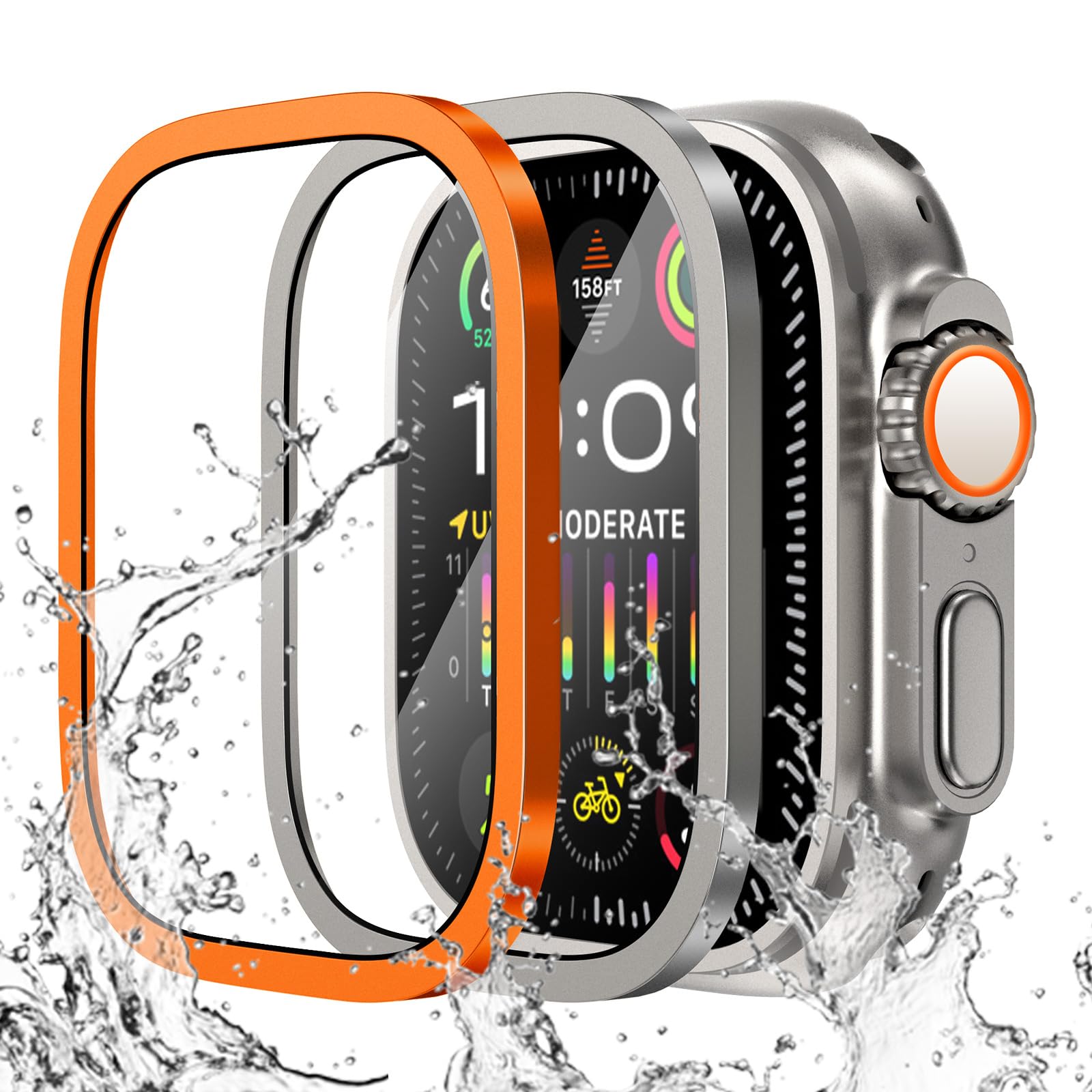 Apple Watch用の傷防止強化ガラス,チタンメタルフレ - Smartwatch Apple Watches For Men のレビューと価格