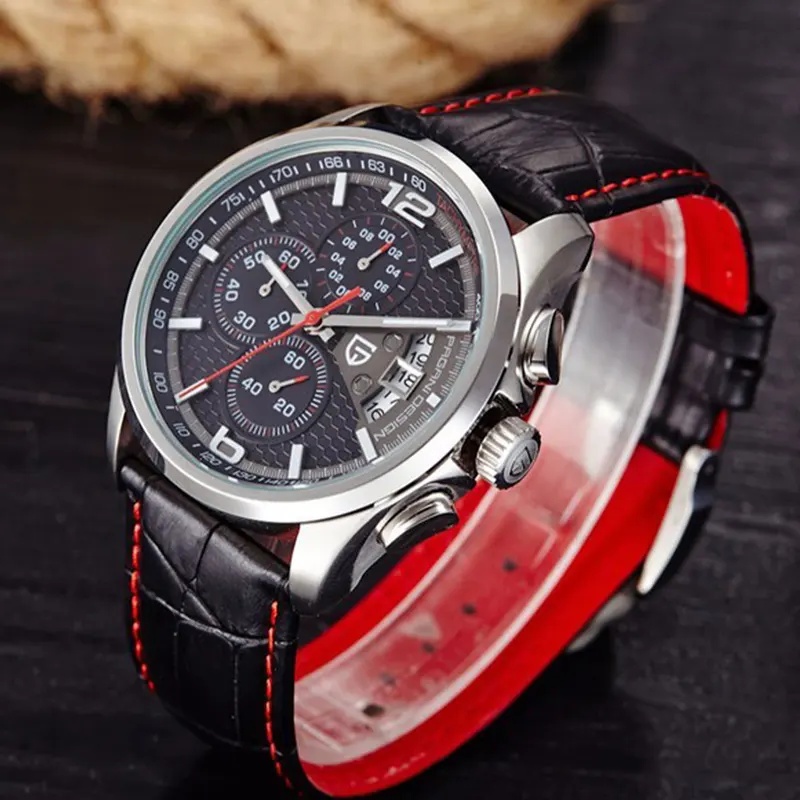 パガーニ・デザイン PD-3306 大文字盤 メンズ クォー - Leather Watch Strap のレビューと価格